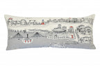 HomeRoots Cream 35' White Wichita Daylight Skyline Lumbar Decorative Pillow