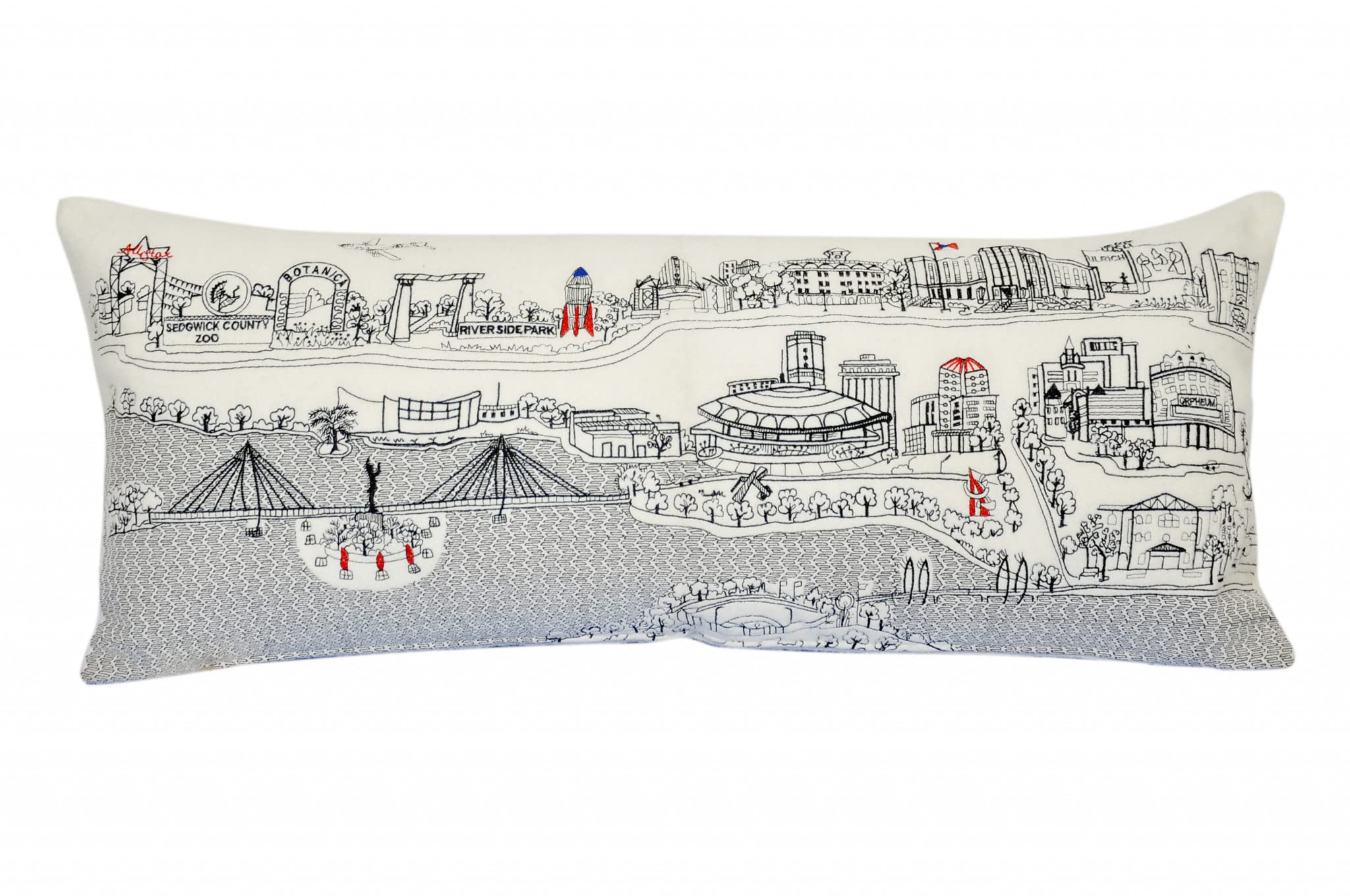 HomeRoots Cream 35' White Wichita Daylight Skyline Lumbar Decorative Pillow