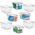 ClearSpace Plastic Storage Bins With lids, 8 Pack - Perfect Pantry Organization and Storage - Fridge Organizer, Pantry Storage C