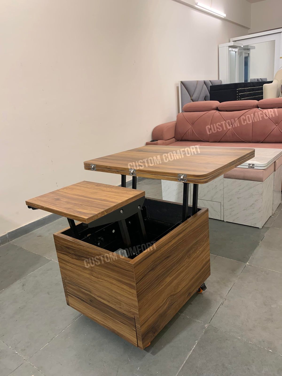 Custom Comfort Convertible Lift Up Coffee Table Cum Dining Table