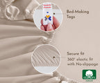 California Design Den Twin Bed Fitted Sheet Only, Soft 100% Cotton Sateen, Deep Pocket, Durable All-Around Elastic, Head/Foot Side Indicators, Fitted Sheet Twin Size (Beige)