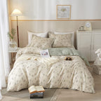 Lifetb Garden Style Floral Duvet Cover Queen Soft Cotton Boho Floral Bedding Sets Chic Shabby Botanical Queen Duvet Cover Girl W