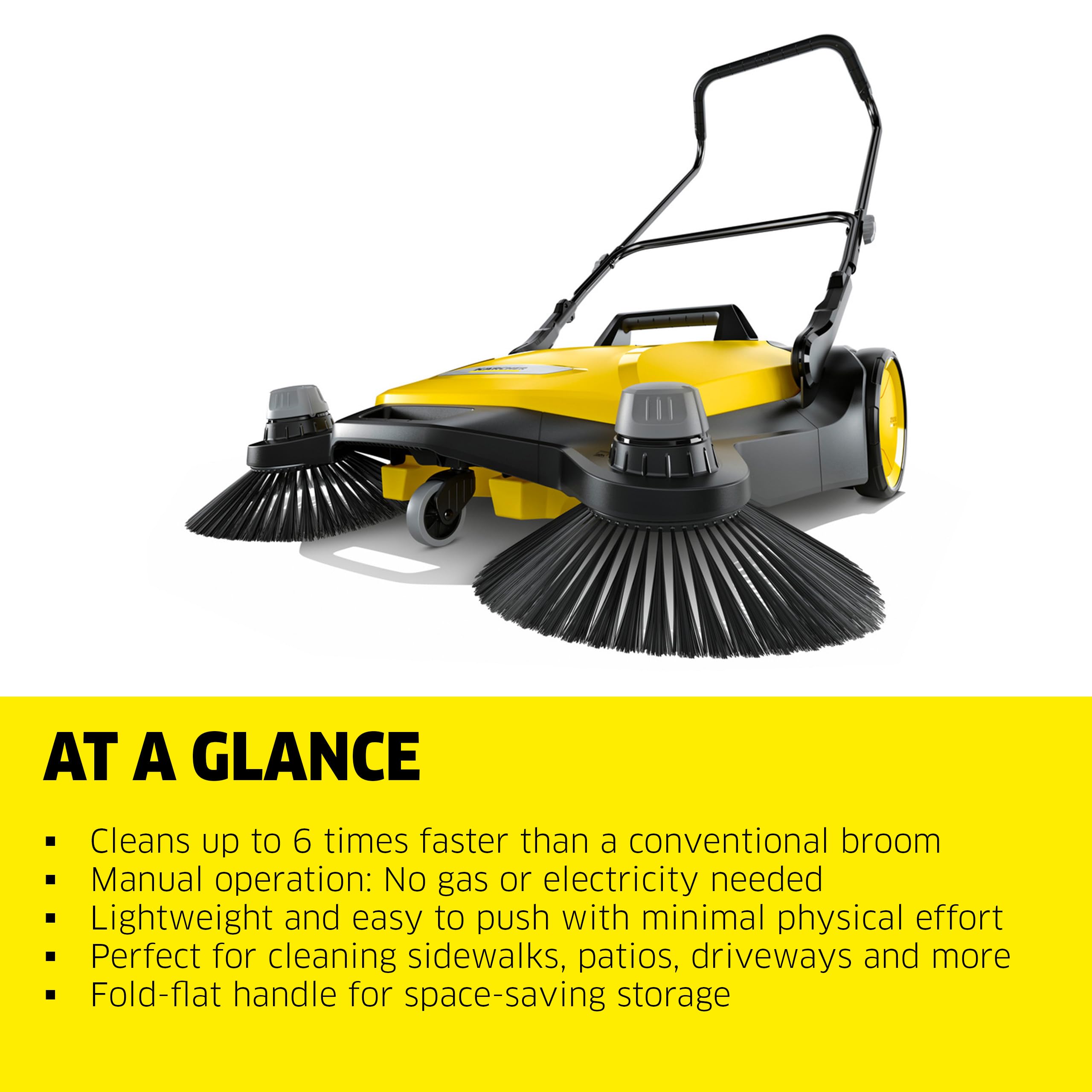 Kärcher S 6 Twin Push Sweeper Yellow Bristle 1.766-461.0
