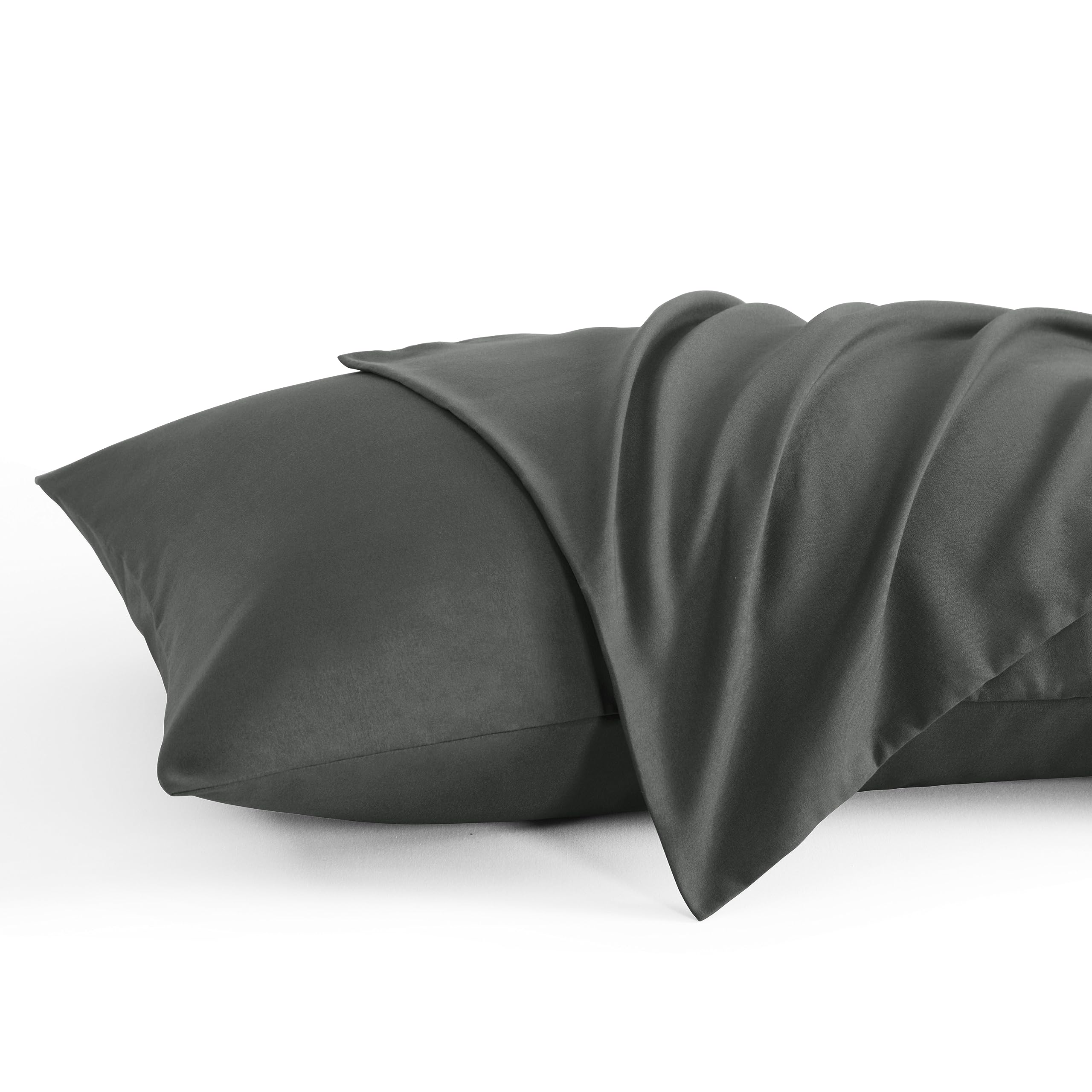 Ntbay King Pillow Cases Set Of 2, 2 Pack Brushed Microfiber 20X36 Pillow Cases, Soft, Wrinkle, Fade, Stain Resistant Dark Grey P