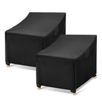 Wleafj Outdoor Chair Covers Waterproof, Black Lawn Patio Furniture Covers, Heavy Duty Patio Lounge Deep Seat Cover, 2 Pack - 31.5' W X 33.5' D X 36' H