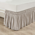 Lush Decor - Bedskirt, Elastic Ruched Ruffle, Easy Wrap Around Bedskirt, 20' Drop, Elegant Bedding Decor (Queen/King/California