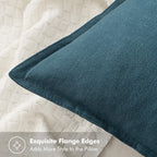 Miulee Linen Pillow Covers 24X24 Inch Blue ?Decorative Boho Farmhouse? ?Neutral Throw Pillows Pack Of 2 Soft Accent Couch Pillowcases Spring Modern Home Decor For Cushion Livingroom Bed