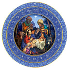 Round Hanging Religious Catholic Advent Calendar 2024, For We Have Seen His Star Nativity Scene Colorful Countdown to Christmas 