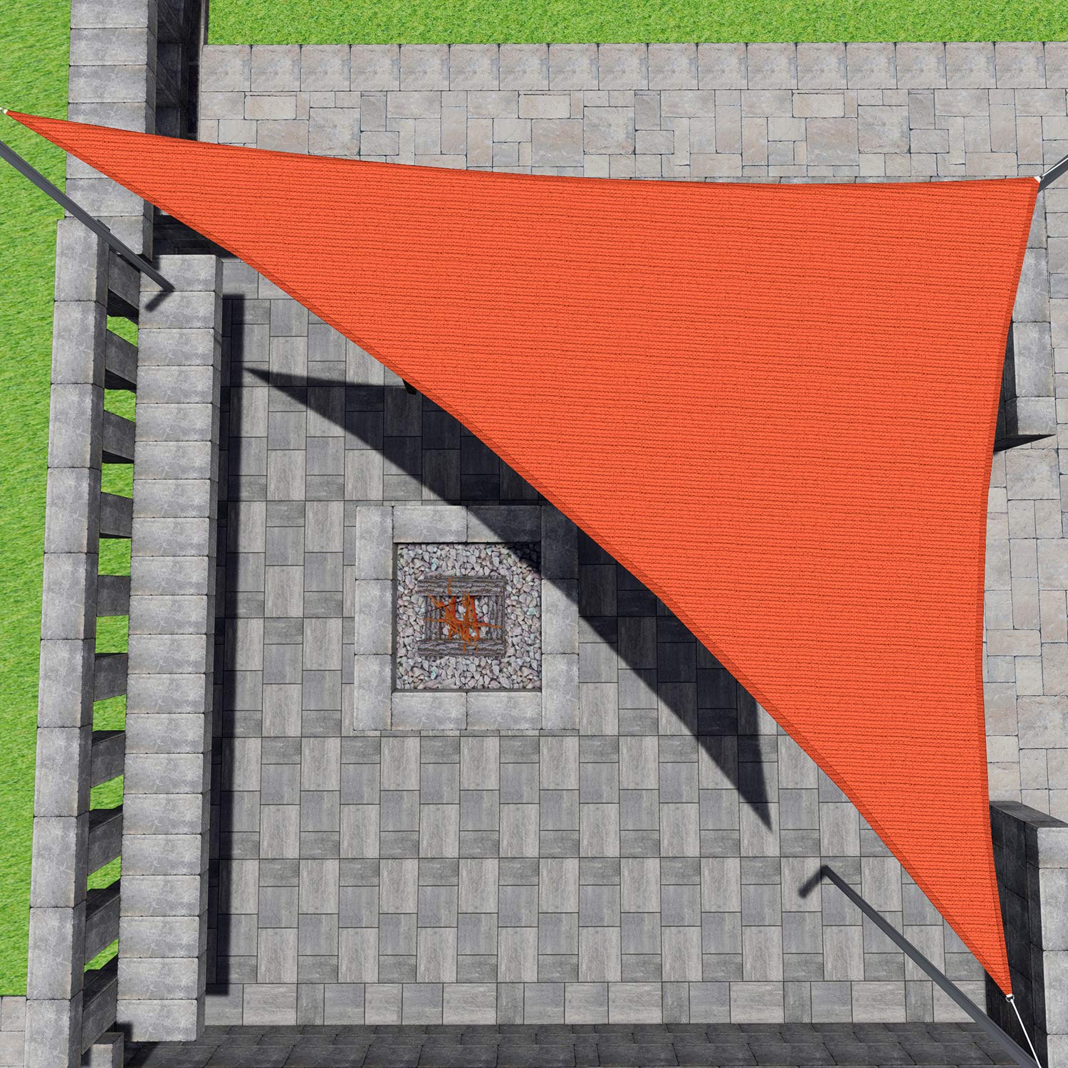 Patio Paradise 14' X 19' X 23.6' Orange Sun Shade Sail Right Triangle Shade Canopy Heavy Duty Pergolas Cover Cloth, Sunlight Blo