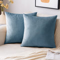 EMEMA Pack of 2 Velvet Pillow Covers Decorative Square Pillowcase Soft Solid Cushion Case for Sofa Bedroom Car 16x16 Inch Light 