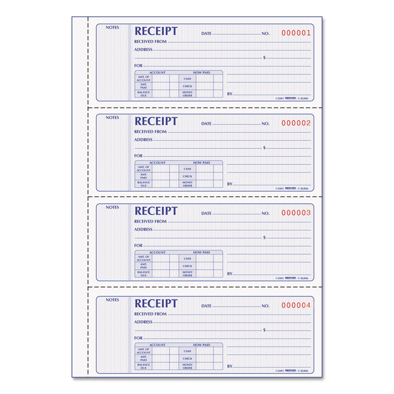 Rediform Prestige Duplicate Carbonless Softcover Money Receipt Books (8L806)