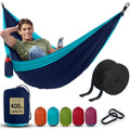 Durable Hammock 400 lb Capacity - Lightweight Nylon Camping Hammock Chair - Double or Single Sizes w/ Tree Straps and Attached C