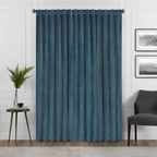 Eclipse Velvet Rod Pocket Curtain, Blackout Thermal Insulated, 50"W x 95"L, Teal