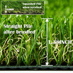 Zgr Artificial Grass Rug 11 Ft X 29 Ft Fake Faux Grass, Indoor Outdoor Patio Garden Lawn Landscape Synthetic Grass Mat, Realistic Turf, 4-Tone/Soft, With Drainage Holes & Rubber Backing/Many Sizes