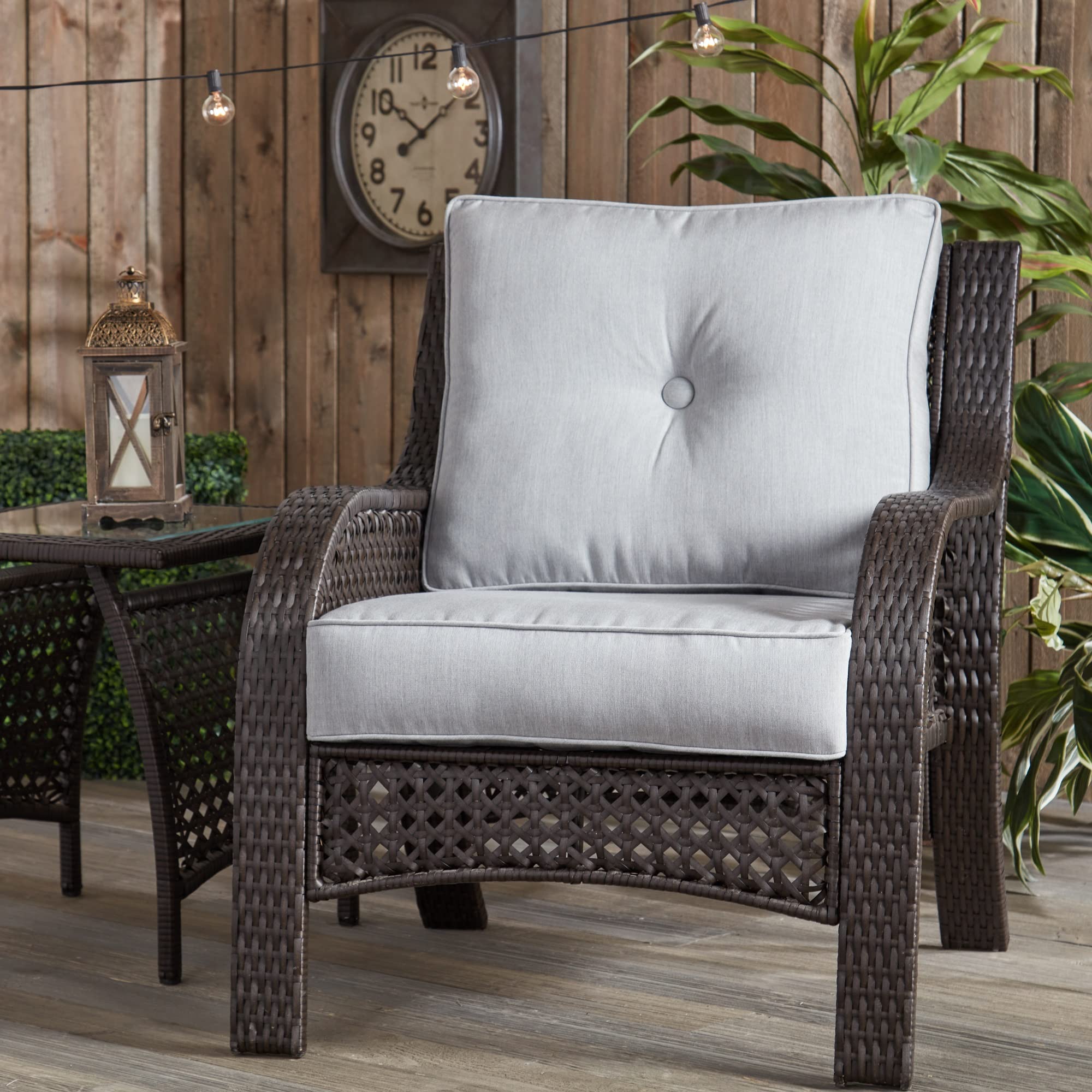 Greendale Home Fashions Outdoor 2-Piece Sunbrella Fabric Deep Seat Cushion Set, Granite