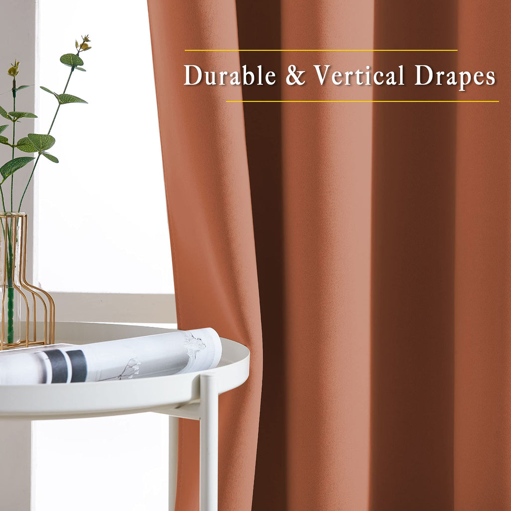 Nicetown Living Room Curtains For Windows 84 Inch Long - Decorative Thermal Insulated Grommet Room Darkening Window Treatments F