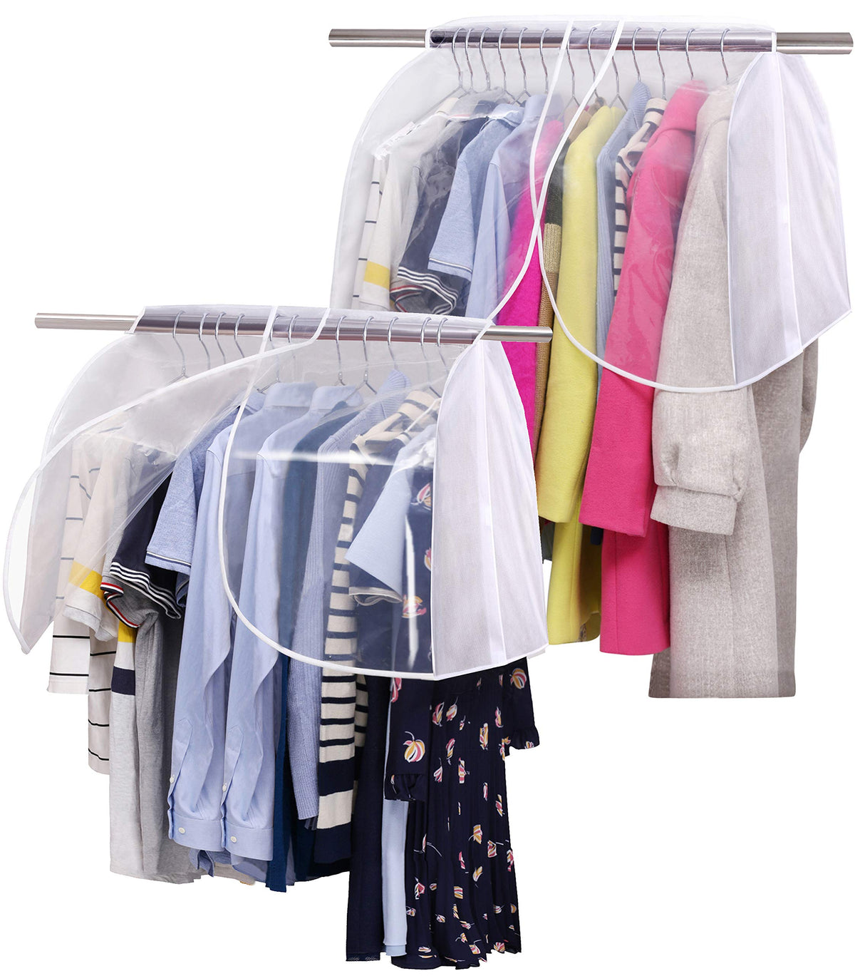 SLEEPING LAMB Hanging Closet Cover for Storage Dustproof Shoulder Cover Garment Protector for Clothes, Coats, Suits, Dresses, 2 