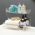 Hiendure Bathroom Counter Organizer 2-Tier Bathroom Organizer Countertop Cosmetics Organizer Vanity Storage Shelf Rack for Bathr