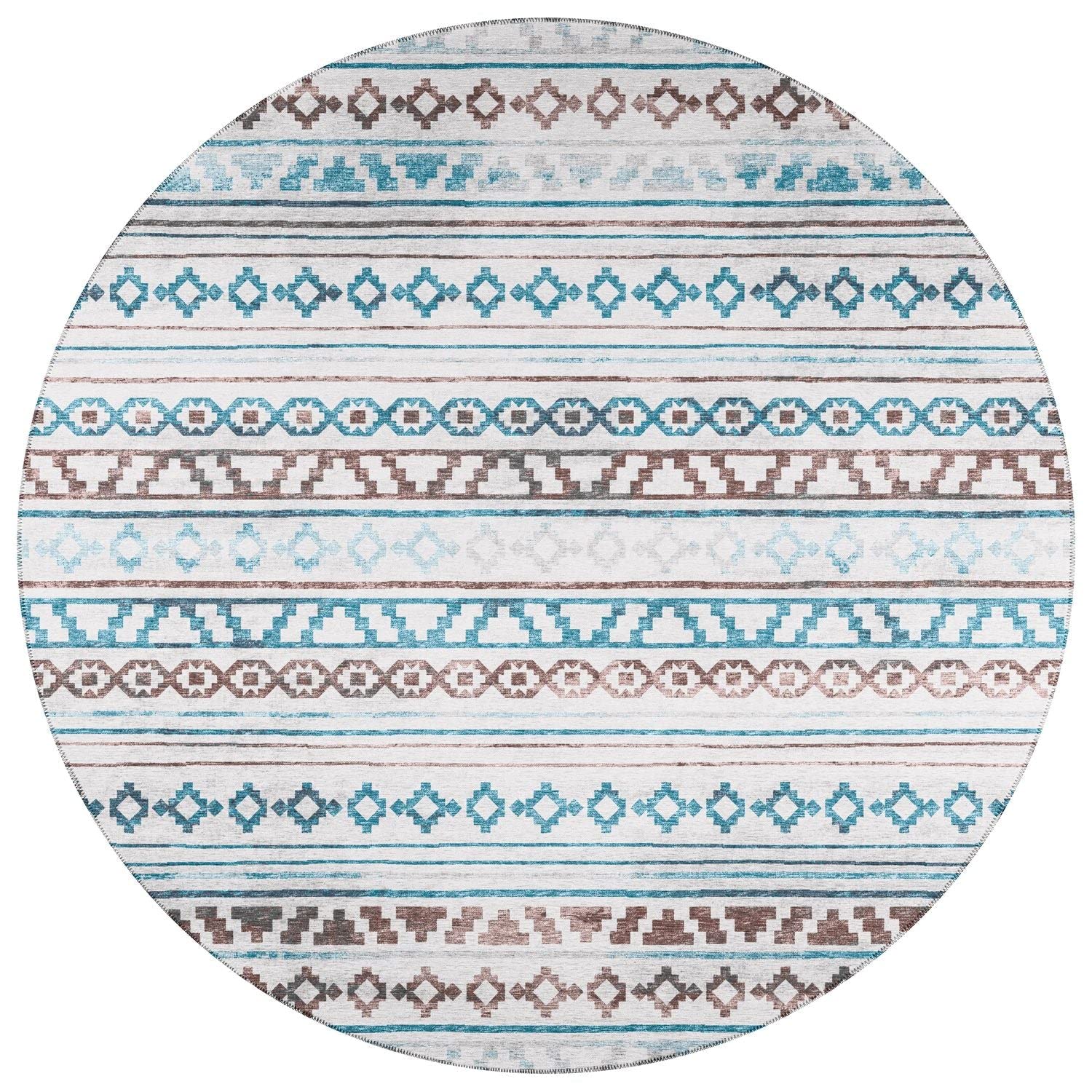 Sedona Sn10 Grey Bohemian Rug Round 4' X 4'