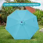 Simple Deluxe 9Ft Outdoor Patio Umbrella Table Market Umbrella With Push Button Tilt And Crank, 8 Sturdy Ribs, Uv Protection Waterproof For Garden, Lawn, Deck, Backyard, Pool,Turquoise