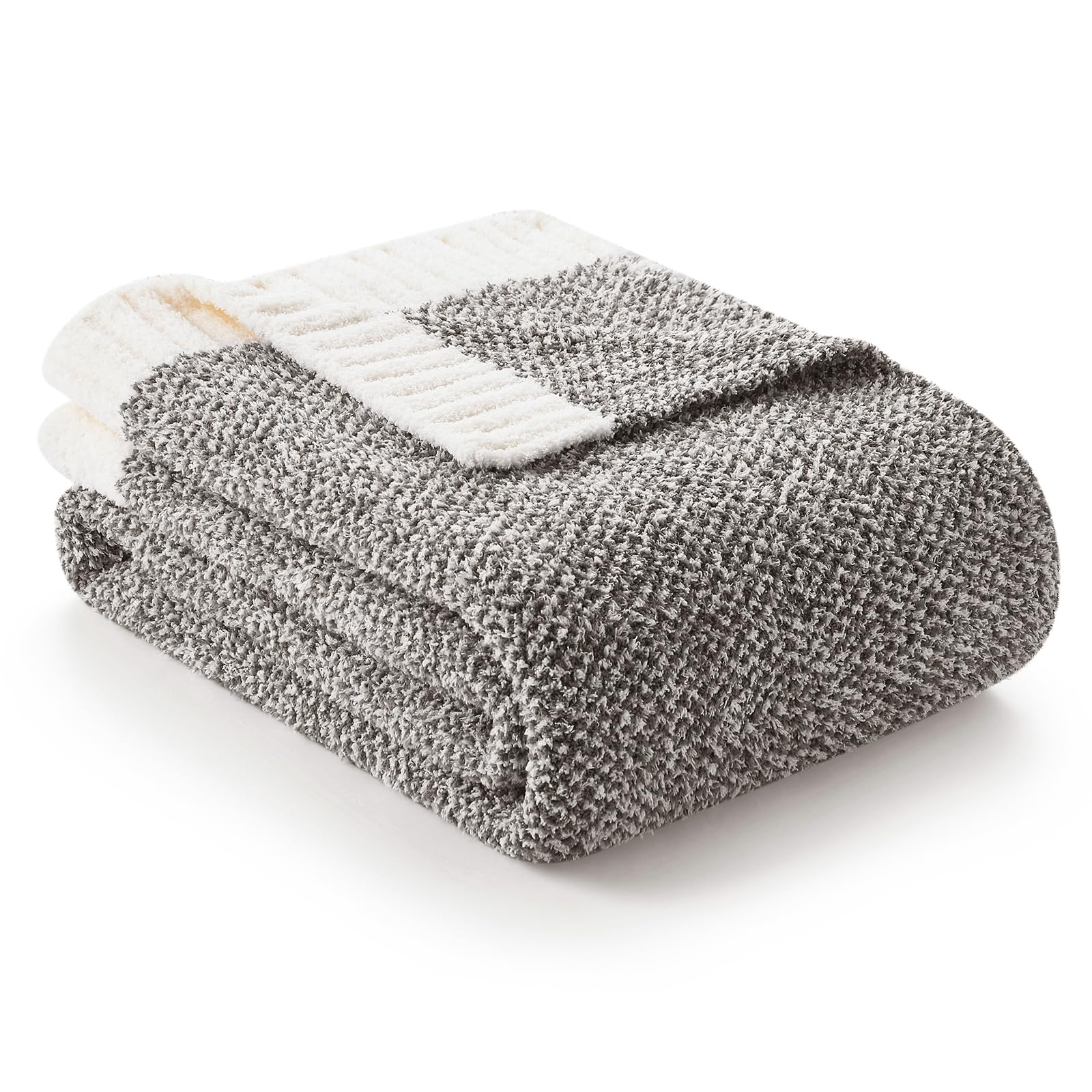 Snuggle Sac Grey Blankets Twin Size For Bed And Sofa, Reversible Super Soft Blankets Warm Cozy Knit Blankets Fuzzy Plush Blanket