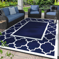 Genimo Outdoor Rug 8 ' X 10 ' Patio Waterproof, Foldable Reversible Plastic Straw Area Rugs Mat For Camper Decor, Outside Carpet