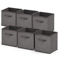 Nestl Foldable 6 Cube Storage Organizer Bins, Fabric Storage Cubes, Grey, 11-Inch