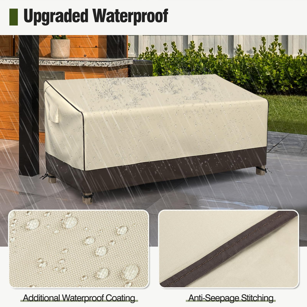 Mr. Cover Outdoor Couch Cover Waterproof, Patio Furniture Covers For 3-Seater Couch, Fits Up To 88'W X 40'D X 35'H, Moisture-Proof & Uv-Protection, Brown & Khaki