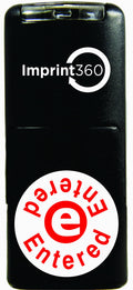 Supply360 As-Imp2011 Round Stamp Entered Written On Top And Bottom With E In The Middle, Red Ink, Durable, Light Weight Self-Ink