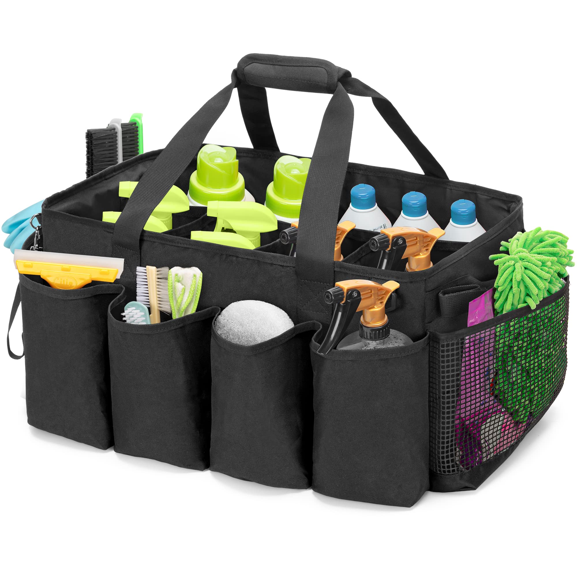 HODRANT Extra-Large Cleaning Caddy, Organizer with Handles for Cleaning Tools & Products Storage, Large Capacity Tote Bag for Ca