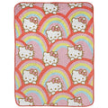 Hello Kitty Rainbow Plush Throw Blanket - Measures 46 X 60 Inches - Super Soft Lightweight Fleece Bedding