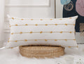 Nuyecy Boho Long Lumbar Pillow Covers 12 X 24 Yellow,Classic Stripe Pattern Cotton Decorative Long Lumbar Pillow Case Cushion Co