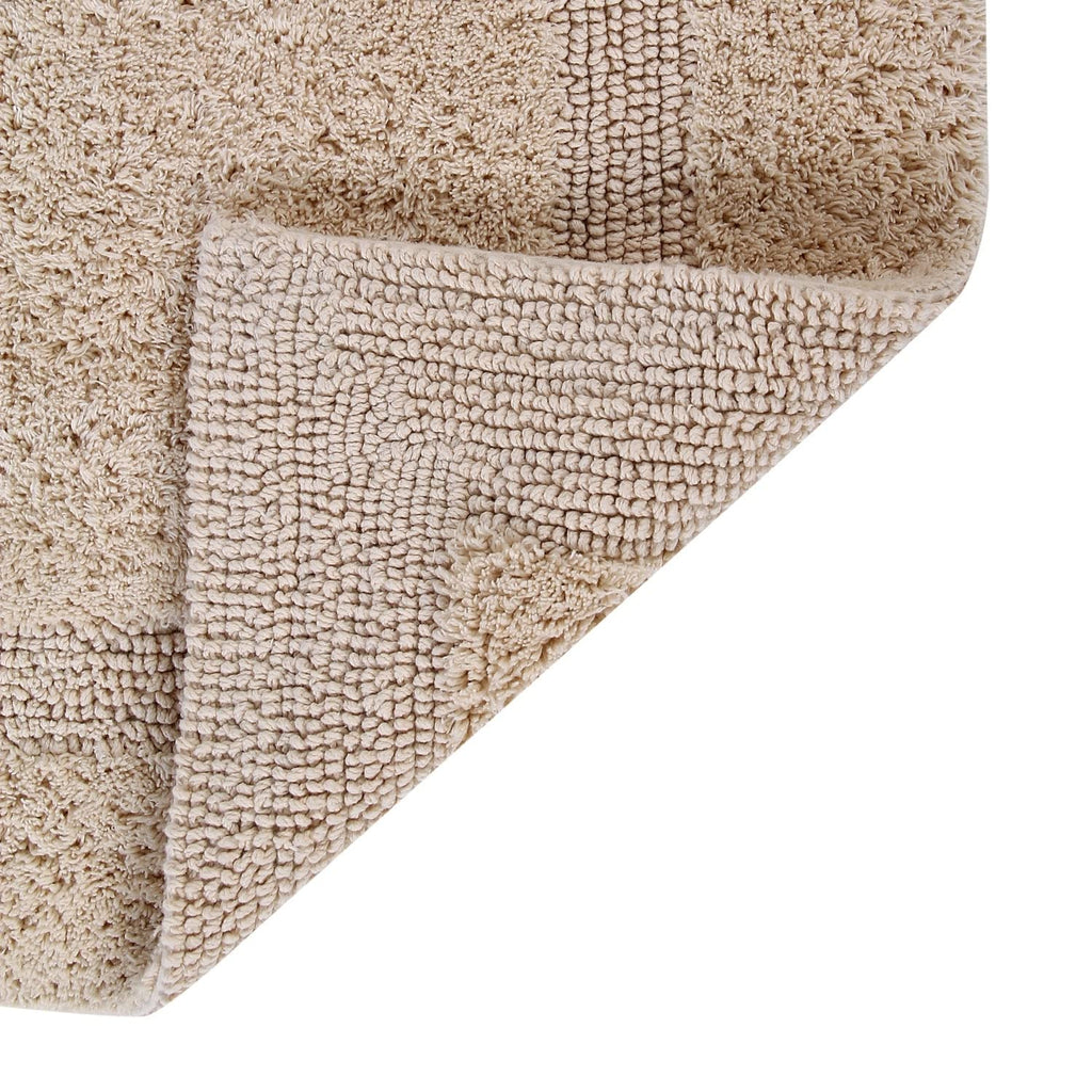 Better Trends 100% Cotton Lux Collection Bath Mats, White Bath Mat - Tufted, Reversible & Absorbent & Machine Washable Bath Mats