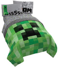 Jay Franco Minecraft Creeper 5 Piece Full Bed Set - Includes Reversible Comforter & Sheet Set - Super Soft Fade Resistant Microf
