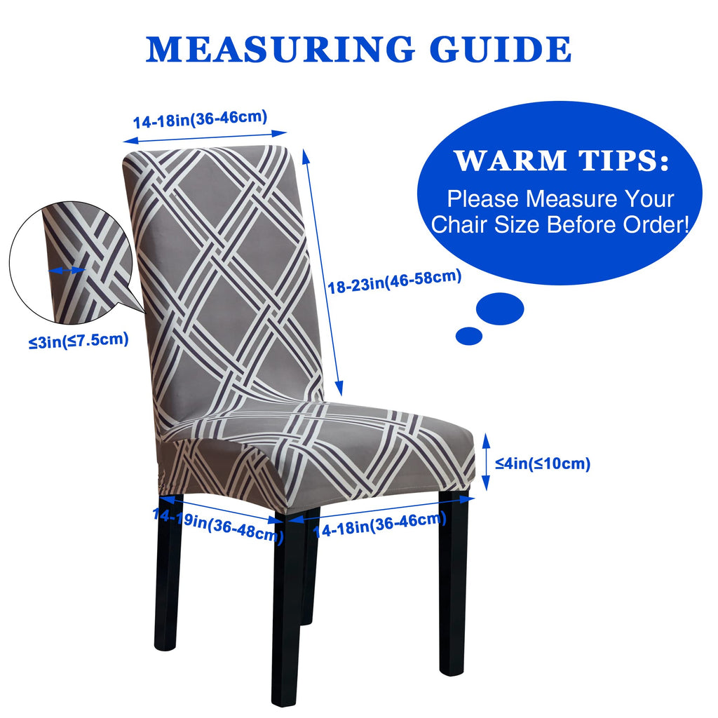 Sufdari Dining Chair Covers,Kitchen Chair Cover,Parsons Chair Slipcover,Spandex Chair Protectors For Dining Room Stretch Chairs Cover Set Of 6 -Gray Diamond