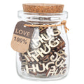 Hugs to Give Those You Miss,Hugs in a Jar Gift,Hug Wooden Cutout Letter Funny Gifts for Valentines Day/Birthday/Anniversary/Chr