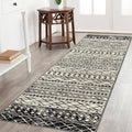 KUTA Moroccan Kitchen Runner Rug 2x7, Non-Slip Vintage Black Navy Blue Boho Washable Rug Hallway Runner Ultra Soft Print Geometr