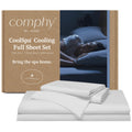 Coop Home Goods Comphy Coolspa Cooling Bed Sheets, 4 Piece Full Sheet Set, White Breathable Cooling And Super Soft, Luxury Spa &