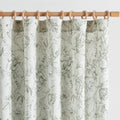 Jinchan Floral Curtains 63 Inch Length Sage Green Flower Linen Farmhouse Curtains For Living Room French Country Vintage Curtain