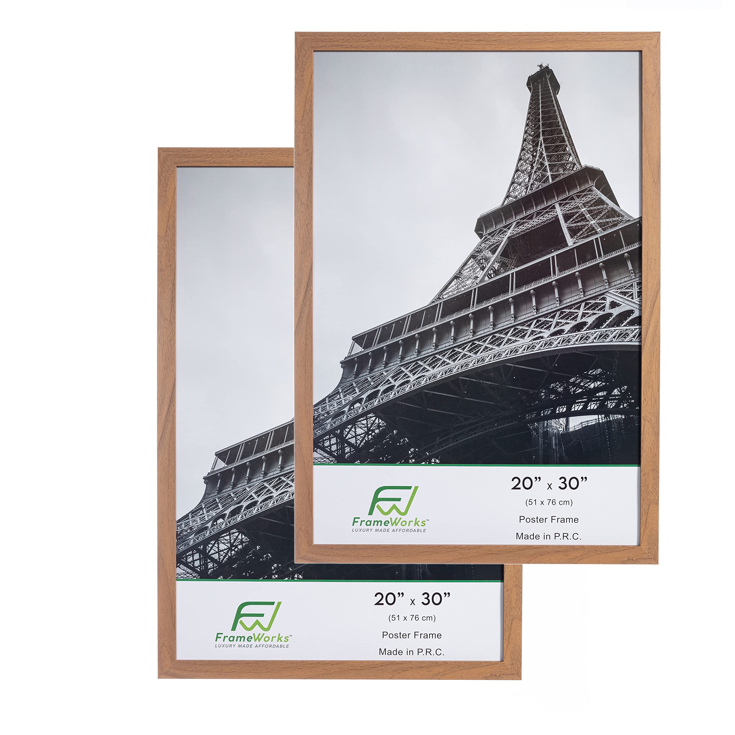 FrameWorks 20    x 30    2-Pack Golden Oak Back-Loading Wooden Poster Frame with Classic Edges