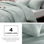 Bedsure Queen Comforter Set - Sage Green Comforter Queen Size, Soft Bedding For All Seasons, Cationic Dyed Bedding Set, 3 Pieces