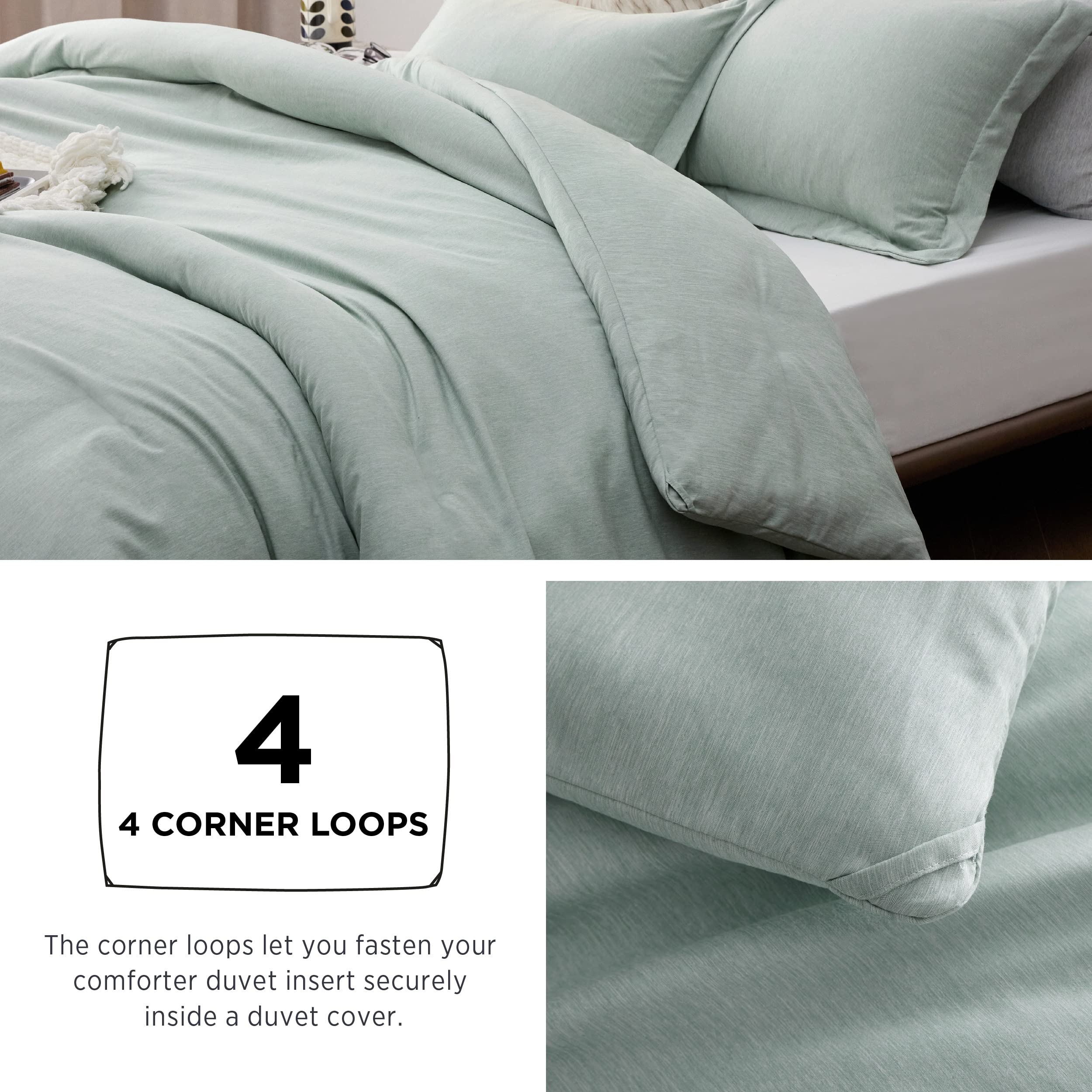 Bedsure Queen Comforter Set - Sage Green Comforter Queen Size, Soft Bedding For All Seasons, Cationic Dyed Bedding Set, 3 Pieces