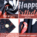 Trgowaul Happy Birthday Banner Backdrop - Red Black Birthday Party Decorations, Birthday Party Supplies Kids Men Women, Bday Gif