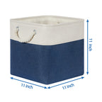 Temary Fabric Storage Cubes 11X11 Cube Storage Bins 4Pack Blue Basket For Organizing Home, Closet, Empty Gift Baskets With Handl