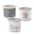 3-Piece Woven Baby Toy Blanket Storage Baskets Laundry Hampers, Elephant Design Foldable Nursery Organizer for Toys Clothes Stuf