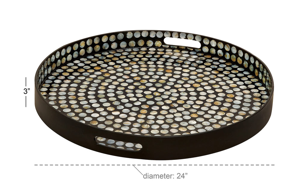 Deco 79 Tray, 24'L X 24'W X 3'H, Dark Brown
