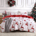 Caromio Christmas Duvet Cover Queen, Reversible Printed Comforter Cover Set Christmas Holiday Decorative Bedding, Soft Microfibe