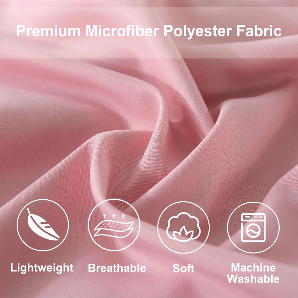 Downcool Full Size Comforter Sets, 7Pcs Full Size Bedding Sets Pink, All Season Down Alternative Bedding Comforter Sets With Com