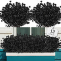 AGIRL 12 Bundles Black Artificial Flowers for Outdoor,No Fade Fake Plastic Flowers Faux Plants for Halloween Decor,Hanging Plant