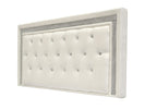 Best Master Furniture Hope Tufted Vinyl Upholstered Headboard, Queen/Full, White
